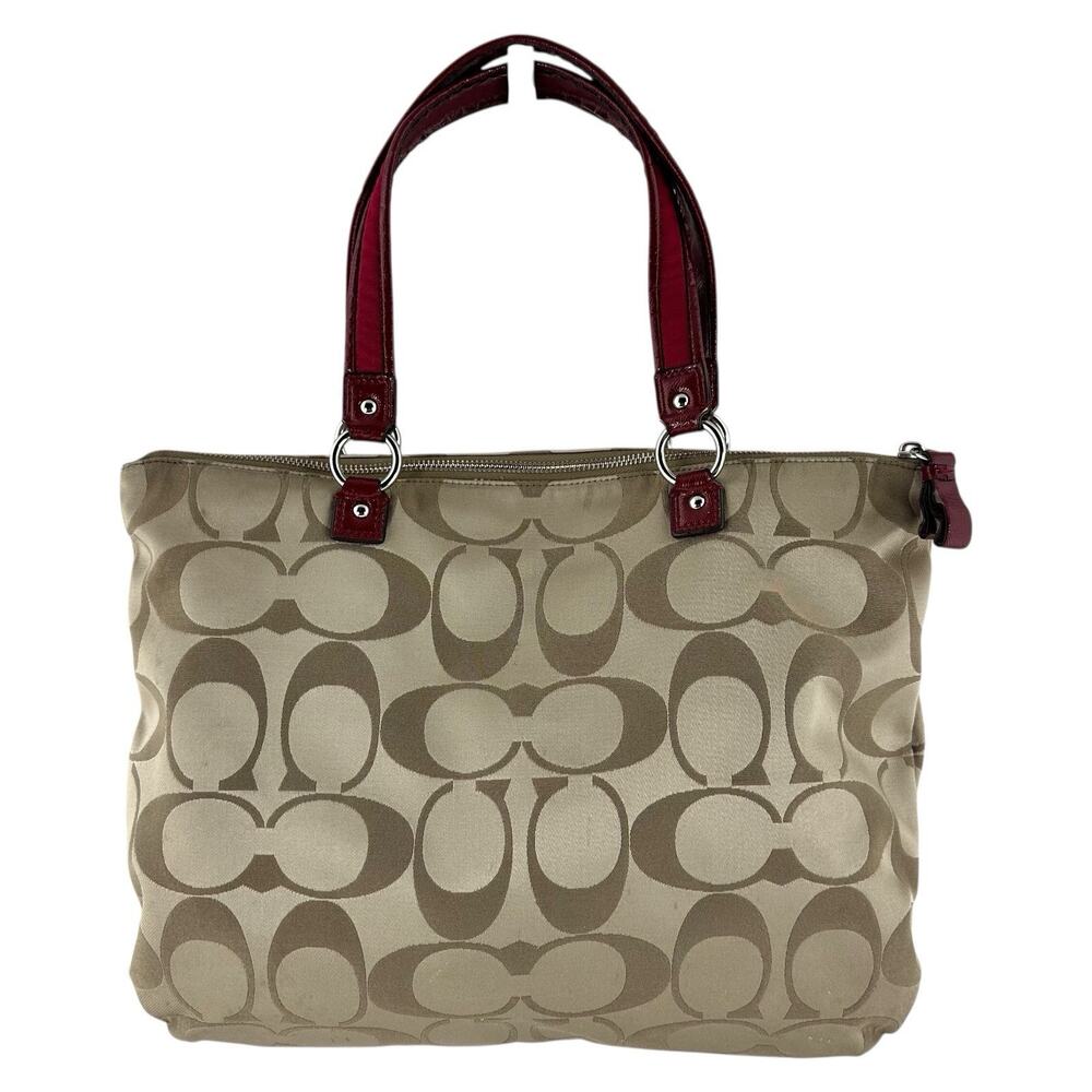 Coach Sateen Poppy Handbag Tote Purse Large #H1257-F20026 Tan All Occasion - Picture 4 of 16